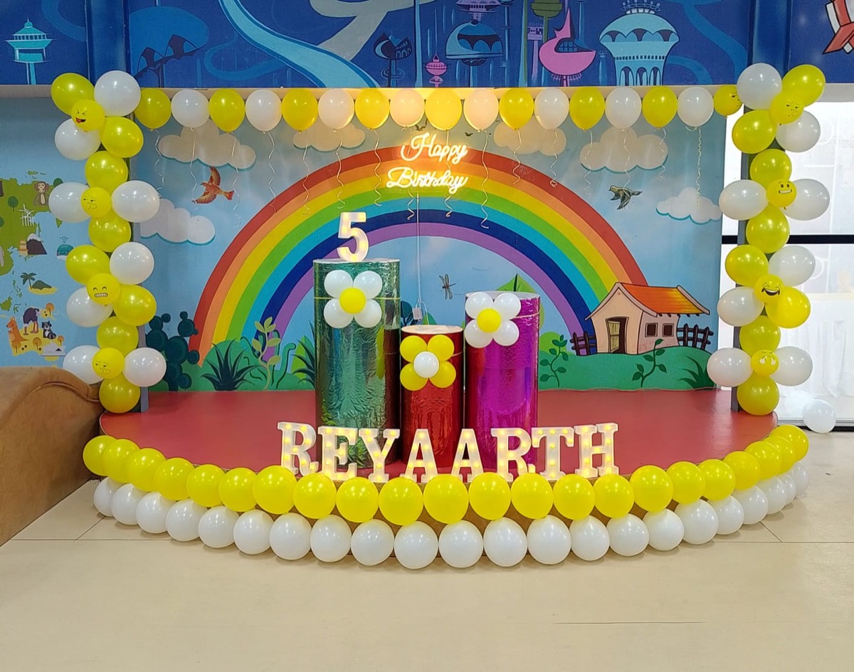 Birthday party with decorations