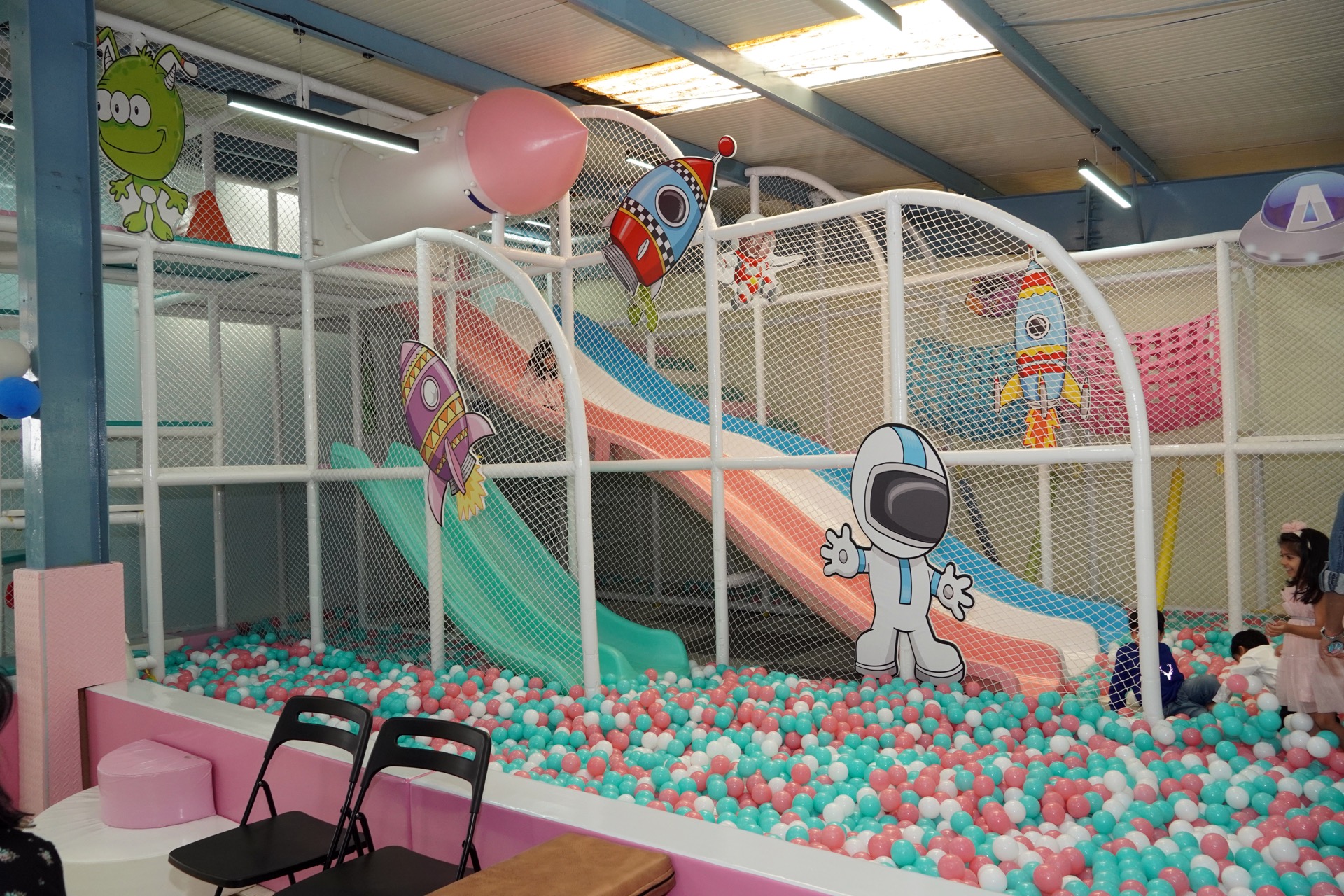 Colorful ball pit at Monkey Business